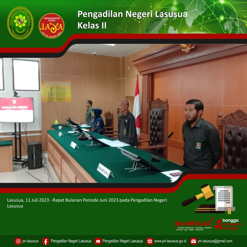 Rapat Bulanan Pengadilan Negeri Lasusua Periode Juni 2023